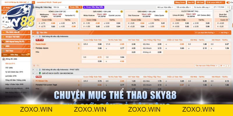 Thể Thao SKY88 | Đỉnh Cao Kèo Cược - Siêu Ưu Đãi 300%