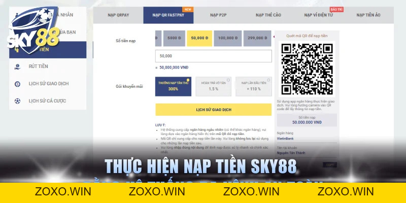 Nạp Tiền SKY88 - 5 Phương Thức Hướng Dẫn Tất Tần Tật A-Z