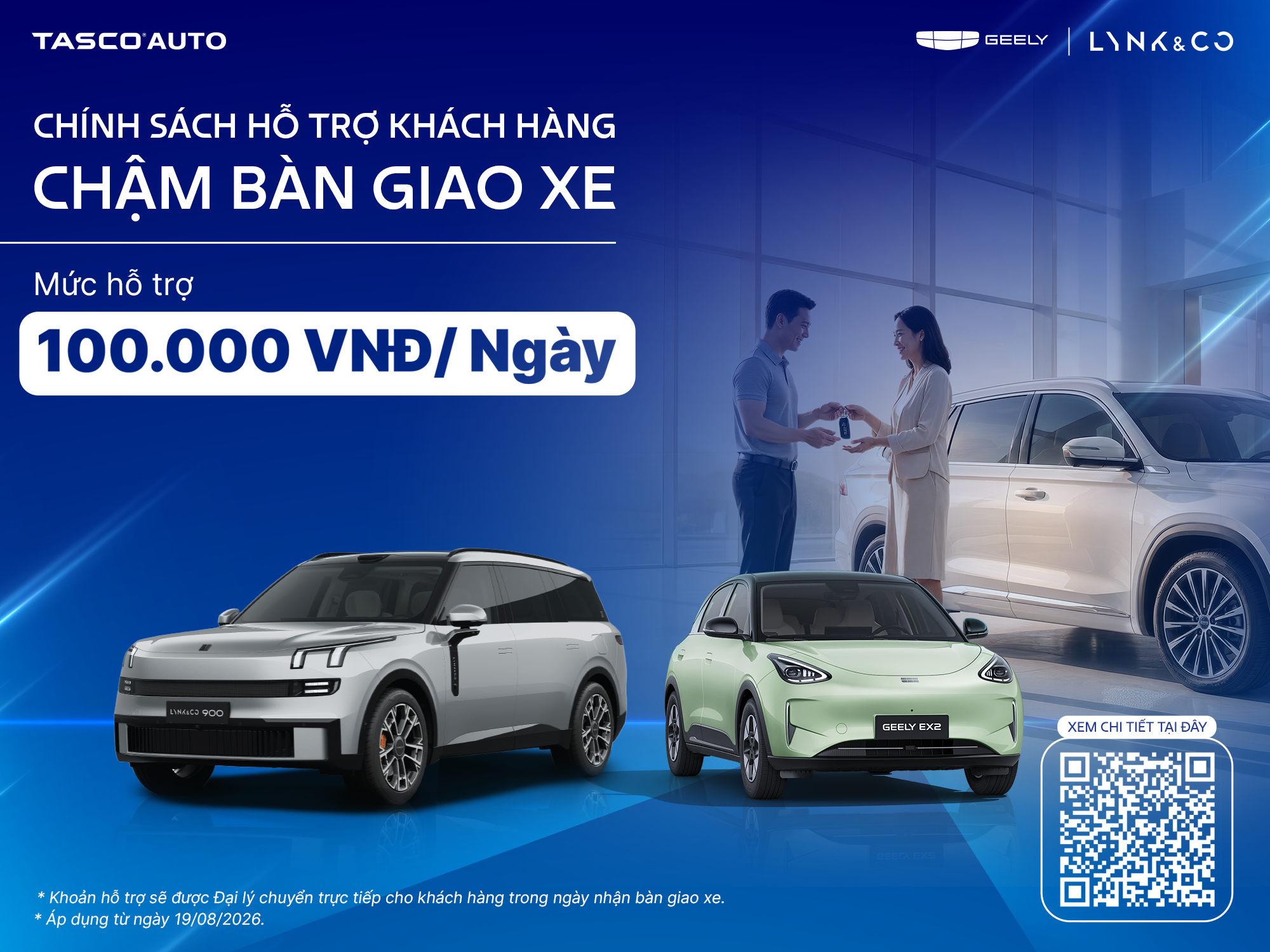 Tasco Auto áp dụng hỗ trợ 100.000 đồng cho mỗi ngày chậm giao xe - Tasco Auto
