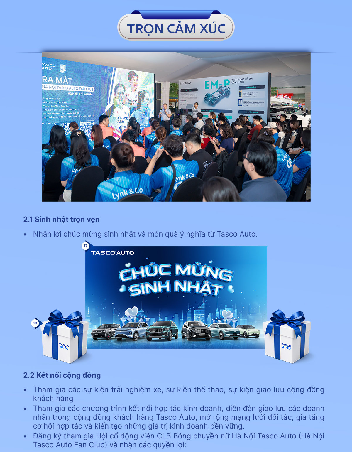 Chương trình đặc quyền khách hàng Tasco Auto - Tasco Auto